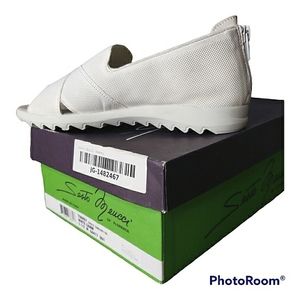 Sesto Meucci Flats Italian Torrey Galicia Micro Perferated Leather Back Zip NIB